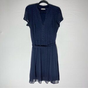 Dress Barn Navy Blue Polka Dot Dress L